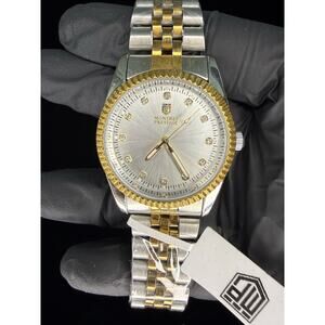 MPW-0272 Brand New Montres Prestige x Invicta 38mm Mens Gold/Silver Quartz Watch